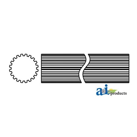 A & I Products Shaft, 1-11/16" x 20 Spline 39.5" x1.7" x1.7" A-D442720